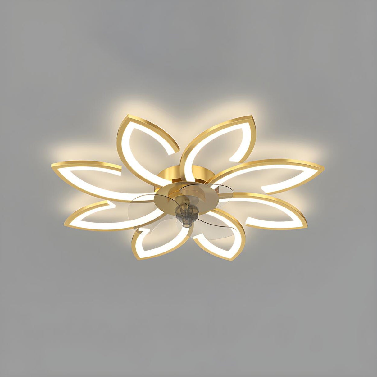 Artistic Flower Geometric Ceiling Fan with LED Light Image - 15