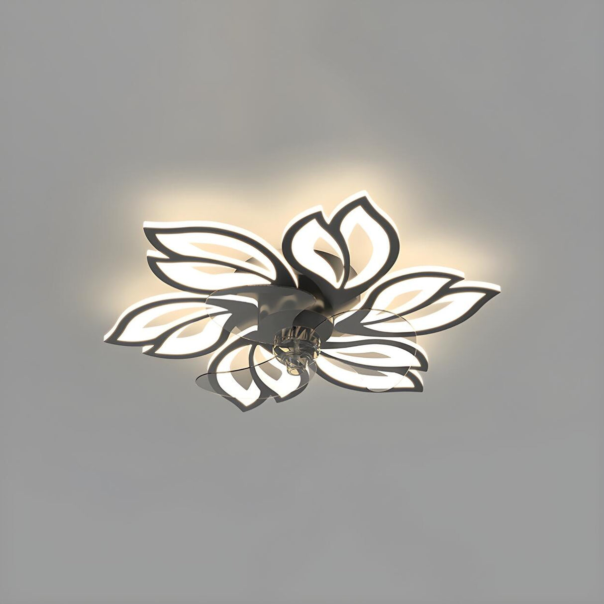 Artistic Flower Geometric Ceiling Fan with LED Light Image - 17