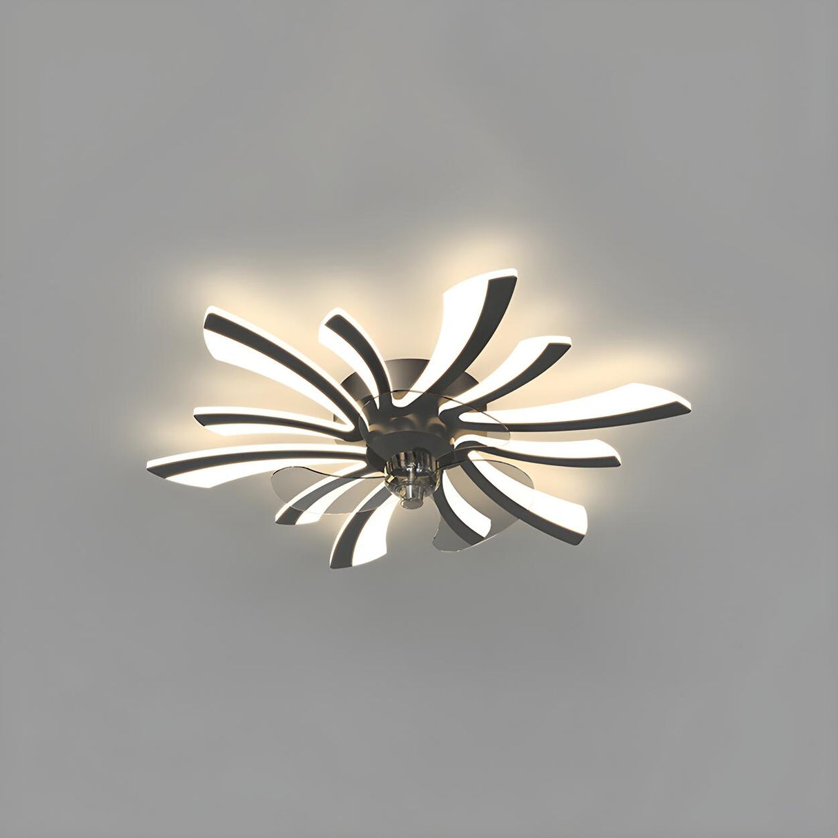 Artistic Flower Geometric Ceiling Fan with LED Light Image - 19