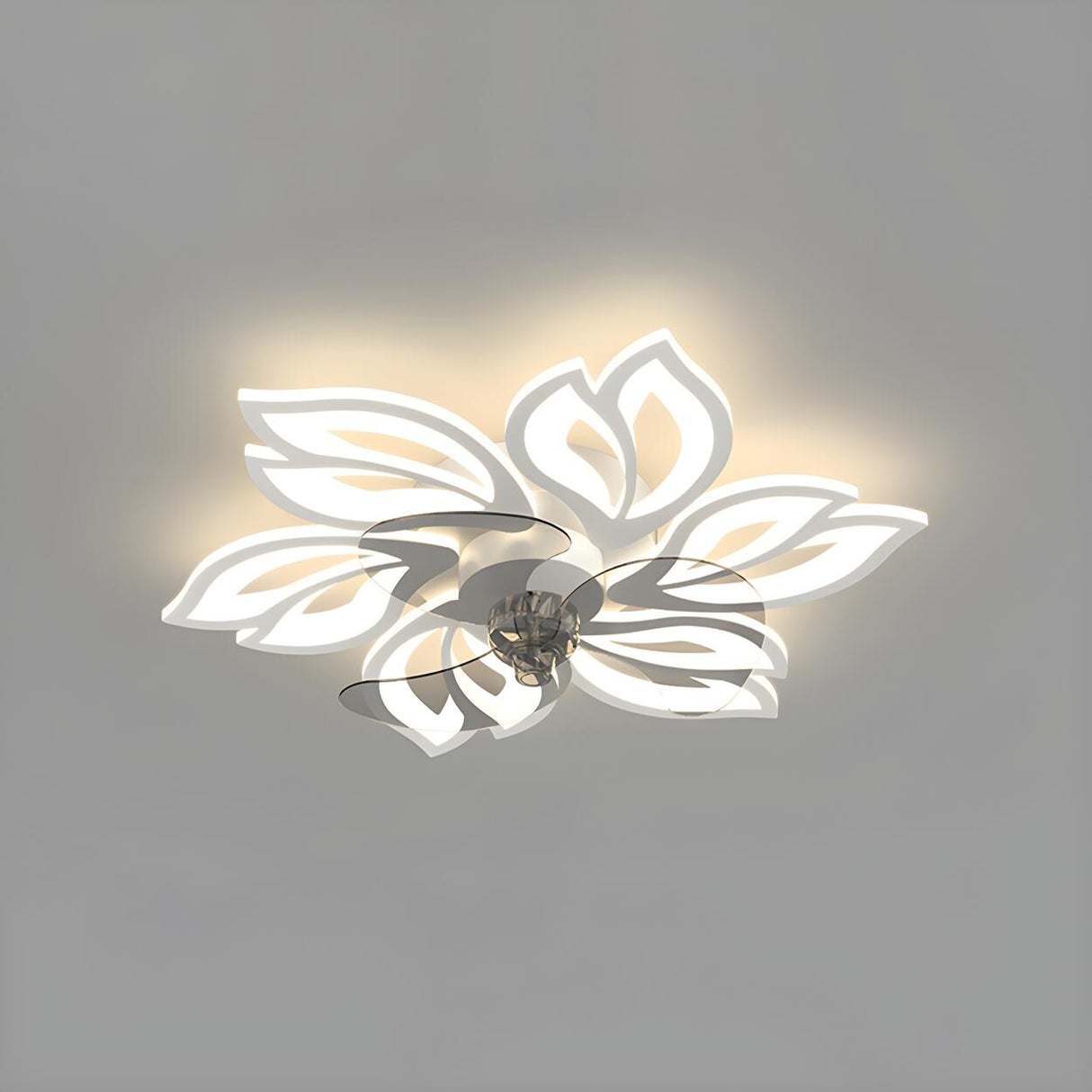 Artistic Flower Geometric Ceiling Fan with LED Light Image - 2