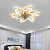 Artistic Flower Geometric Ceiling Fan with LED Light Image - 23