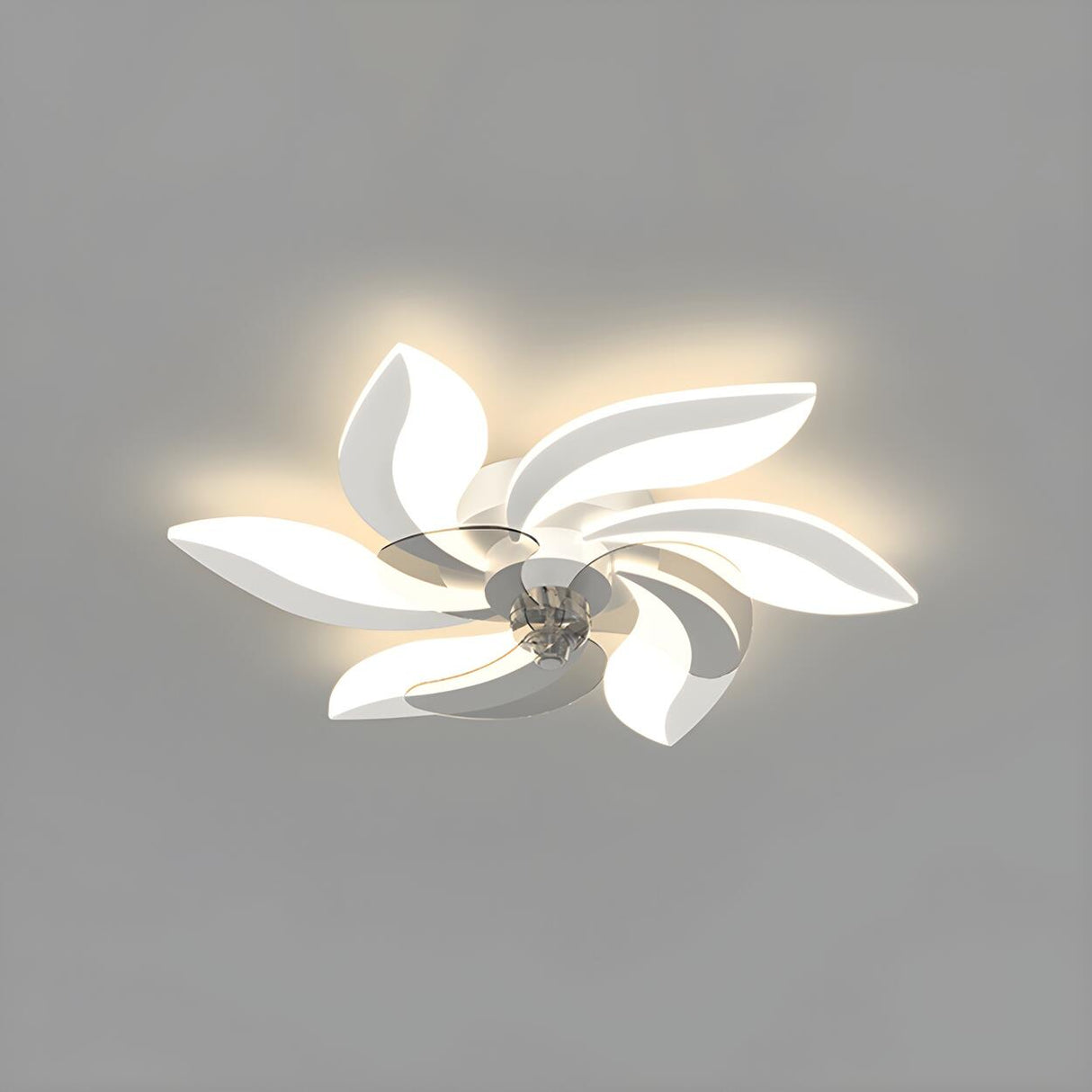 Artistic Flower Geometric Ceiling Fan with LED Light Image - 3