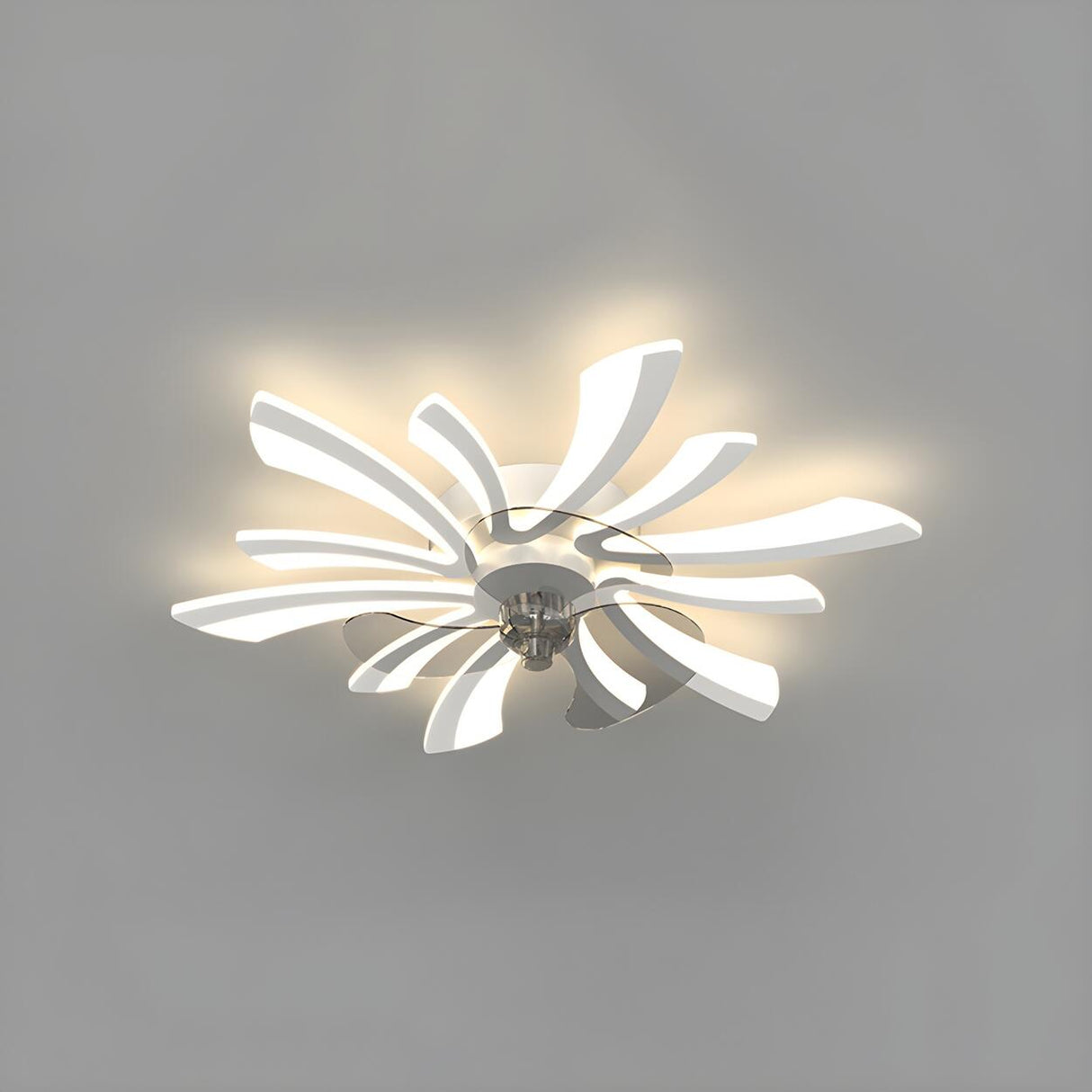 Artistic Flower Geometric Ceiling Fan with LED Light Image - 5