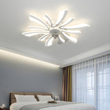 Artistic Flower Geometric Ceiling Fan with LED Light Image - 8