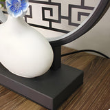 Artistic Flower Vase LED Circle Decor Metal Table Lamp Image - 12