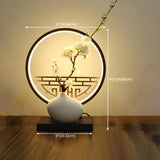 Artistic Flower Vase LED Circle Decor Metal Table Lamp #size