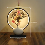 Artistic Flower Vase LED Circle Decor Metal Table Lamp Image - 22