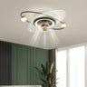 Artistic Flush Mount Saturn Ceiling Fan with LED Light Image - 3