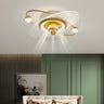 Artistic Flush Mount Saturn Ceiling Fan with LED Light Image - 4