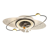 Artistic Flush Mount Saturn Ceiling Fan with LED Light Image - 5