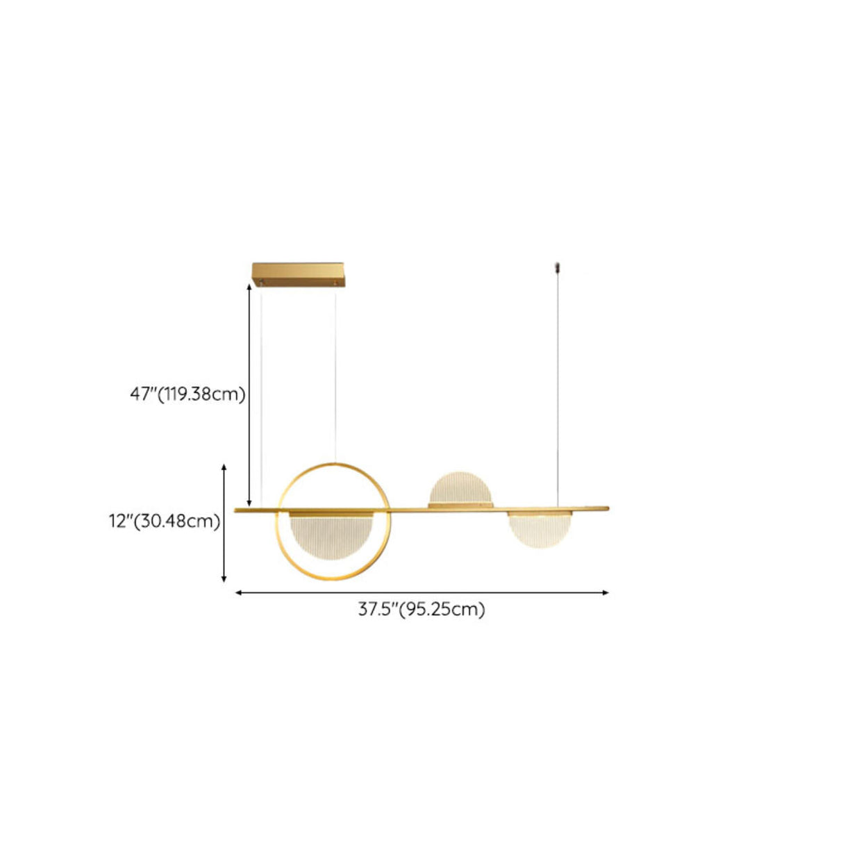 Artistic Geometric and Gold Circular Island Light Set Image - 15