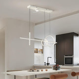 Artistic Geometric Remote Pendant Fan with LED Lights Image - 4