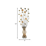 Artistic Gold Metal Vase-Shaped and Floral Floor Lamp #size