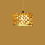 Artistic Gold Metal Wavy Woven Rope Round Pendant Light Image - 5