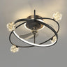 Artistic Gold Ring Ball Decor 3-Blade Ceiling Fan Light Image - 6