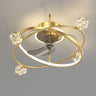 Artistic Gold Ring Ball Decor 3-Blade Ceiling Fan Light Image - 8