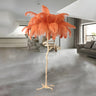 Artistic Gold Stand Feather Palm Tree Floor Lamp Image - 3