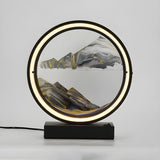 Artistic Golden Quicksand Circle LED Decor Table Lamp Image - 2