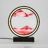 Artistic Golden Quicksand Circle LED Decor Table Lamp Image - 3