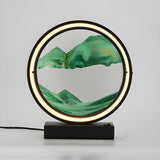 Artistic Golden Quicksand Circle LED Decor Table Lamp Image - 7