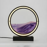 Artistic Golden Quicksand Circle LED Decor Table Lamp Image - 9