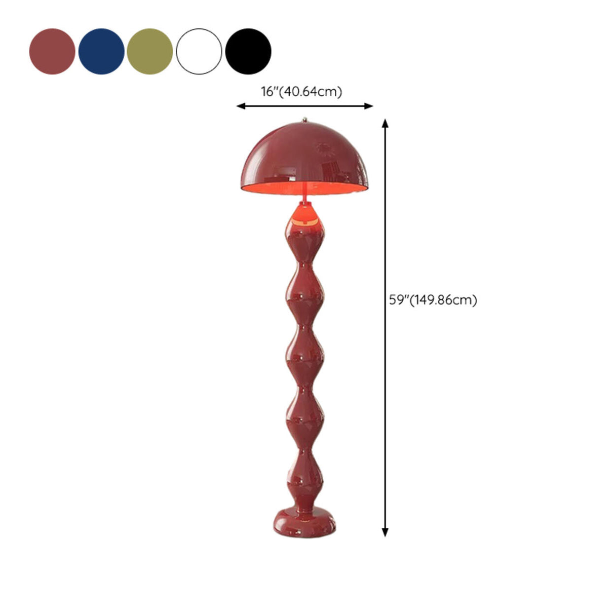 Artistic Green Mushroom-Shape Metal LED Floor Light 