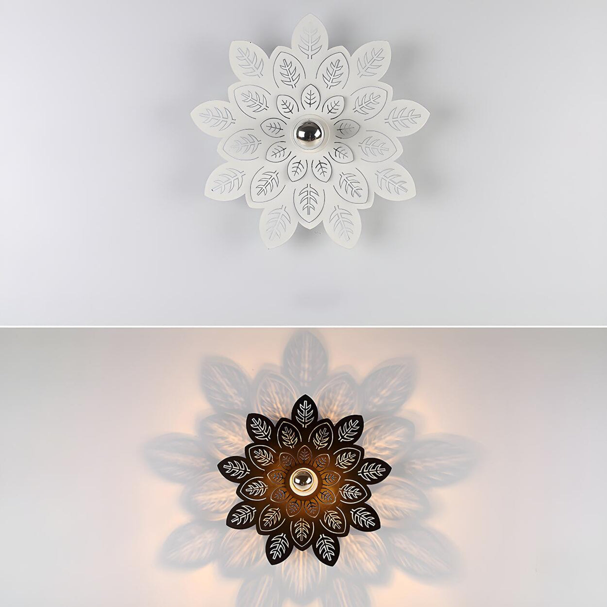 Artistic Hallway Black Floral Semi-Flush Mount Light Image - 13