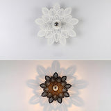 Artistic Hallway Black Floral Semi-Flush Mount Light Image - 13