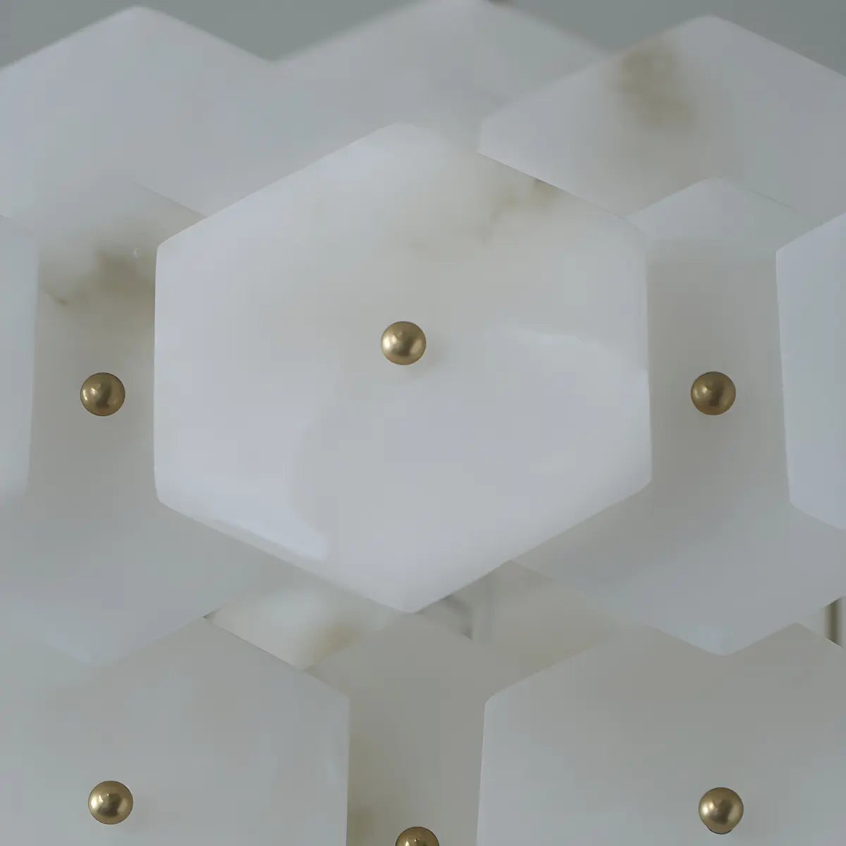 Artistic Hexagonal Alabaster White Pendant Light Chandelier Image - 10