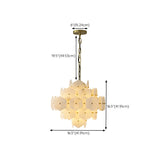 Artistic Hexagonal Alabaster White Pendant Light Chandelier #size