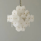 Artistic Hexagonal Alabaster White Pendant Light Chandelier Image - 8