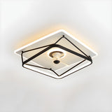 Artistic Linear Geometric LED Ceiling Fan with Light Image - 2