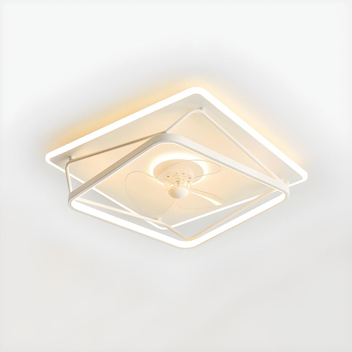 Artistic Linear Geometric LED Ceiling Fan with Light Image - 5