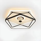 Artistic Linear Geometric LED Ceiling Fan with Light Image - 7