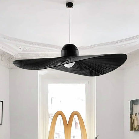 Artistic Living Room Circular Black Round Pendant Light Image - 1