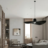 Artistic Living Room Circular Black Round Pendant Light Image - 4