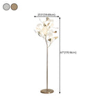 Artistic Maple Leaf Branch White Metal Floor Lamp #size