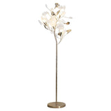 Artistic Maple Leaf Branch White Metal Floor Lamp Image - 5