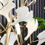 Artistic Maple Leaf Branch White Metal Floor Lamp Image - 8