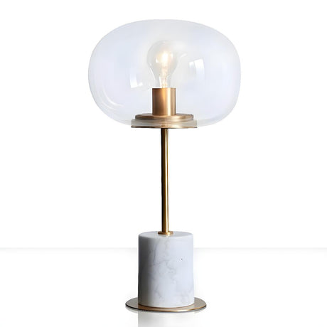 Artistic Marble Base Globe Glass Modern Table Lamp Image - 1