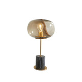 Artistic Marble Base Globe Glass Modern Table Lamp Image - 5