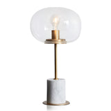 Artistic Marble Base Globe Glass Modern Table Lamp Image - 9