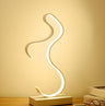 Artistic Modern Curved Linear Metal Bedside Table Lamp Image - 2