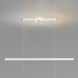 Artistic Modern LED Linear Metal Pendant Fan with Light Image - 11