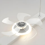 Artistic Modern LED Linear Metal Pendant Fan with Light Image - 12