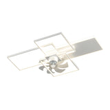 Artistic Modern Linear Geometric Ceiling Fan with Light Image - 10