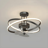 Artistic Modern Linear Geometric Ceiling Fan with Light Image - 15