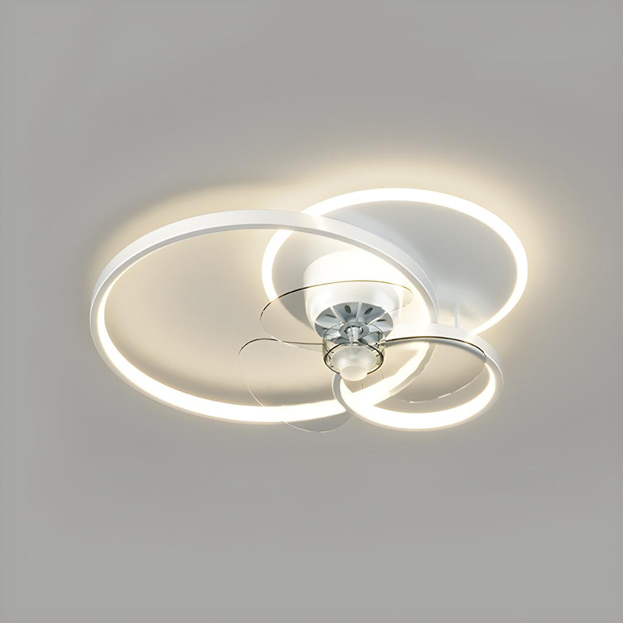 Artistic Modern Linear Geometric Ceiling Fan with Light Image - 17