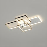 Artistic Modern Linear Geometric Ceiling Fan with Light Image - 2