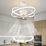 Artistic Modern Linear Geometric Ceiling Fan with Light Image - 25